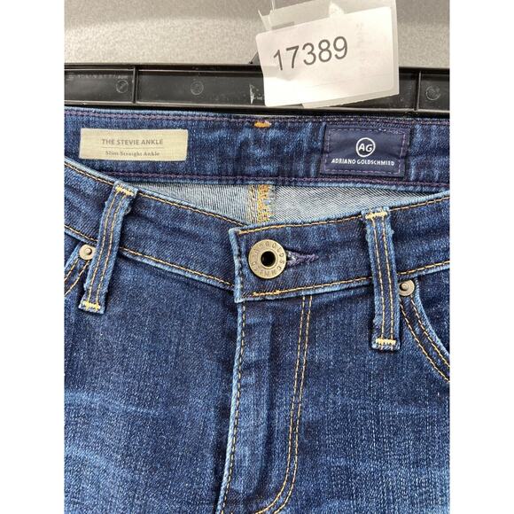 AG Adriano Goldschmied Jeans Womens 27 Blue The Stevie‎ Ankle Slim Straight - Picture 12 of 12